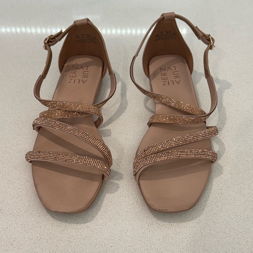Naturalizer Women's Beige Rhinestone Sandals
